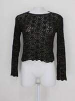 Suéter de tricot myah feminino preto e dourado