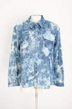 camisa jeans feminina azul