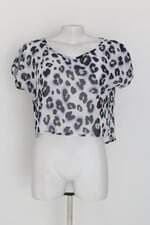 blusa justbe feminina colorida com barra mullet e transparência