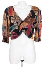 cropped Riachuelo feminino estampado com forro e franzido