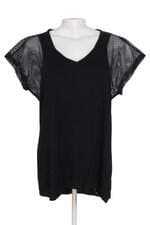 blusa deliriyou feminina preta com barra mullet e recortes