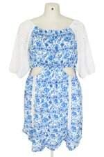 vestido maria francia feminino estampado com recortes