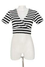 cropped Renner feminino listrado com franzido