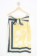 saia maria valentina feminina estampada com fenda e meio forro