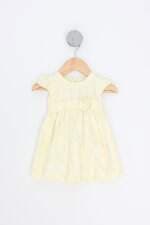 vestido upiuli kids amarelo com faixa na cintura e forro