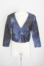 blusa cropped MYFT feminina azul