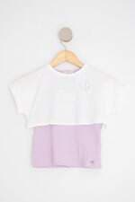 Conjunto de duas peças le lis petit kids bicolor com bordado