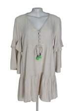 vestido join curves feminino bege com forro