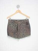 saia trama jeans feminina estampada