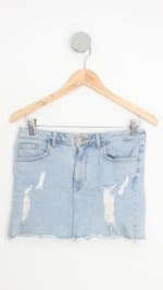 saia jeans forever 21 feminina azul
