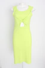vestido forever21 feminino verde com drapeado e fenda