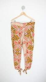 calça de tecido feminina estampada