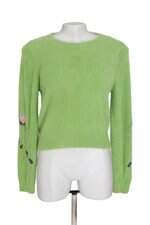 blusa de tricô feminina verde com bordado