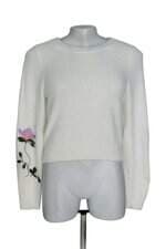 suéter feminino off white com bordado