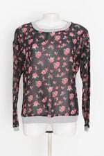 blusa feminina floral com transparência