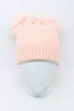 gorro renner feminino rosa com pom pom
