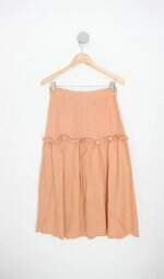 saia clemence feminina laranja com meio forro
