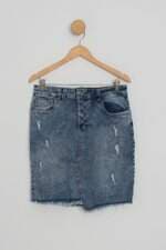 saia jeans tnw feminina azul
