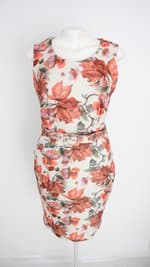 vestido talita kume feminino estampado com faixa na cintura
