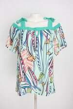 blusa cotton colors feminina estampada com ilhós