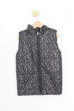colete marisa kids preto estampado com forro