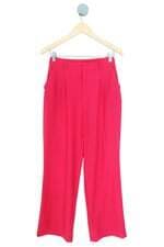 calça de tecido principessa feminina rosa com pregas