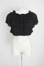 blusa lenita feminina preta com sobreposição