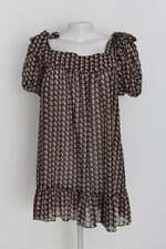 vestido talita kume feminino estampado com plissado e pregas