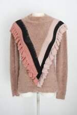 blusa galeria tricot feminina bege com sobreposição