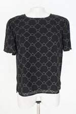 blusa renner feminina preta estampada