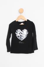 blusa manga longa zara kids preto com paetê