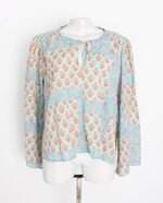 blusa feminina verde estampada