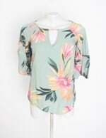 blusa renner feminina verde floral