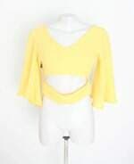 blusa cropped feminina amarela