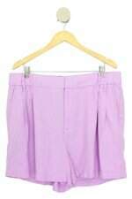 shorts Hering feminino roxo com cós com elástico e pregas