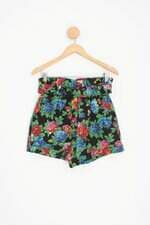shorts zara feminino estampado com cinto