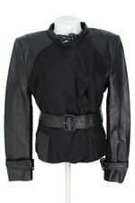 jaqueta bcbg maxazria feminina preta com recortes