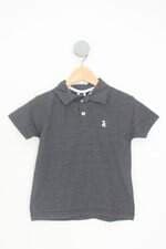 camisa polo hommer kids cinza com bordado