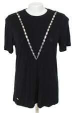 blusa Ellus feminina preta com aplique