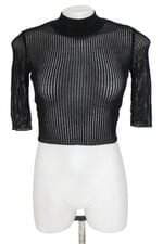 cropped John John feminino preto com transparência
