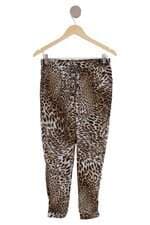 calça em cetim Renner feminina animal print com cós com elástico