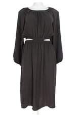 vestido midi meninas brand cinza com recortes
