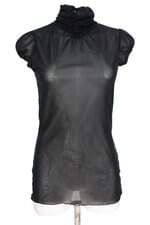 blusa Zara feminina preta com transparência