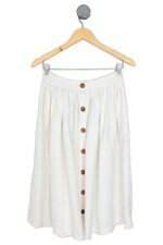 saia de linho Paula Raia feminina off white 