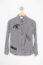 camisa authoria kids xadrez com barra mullet e flocado