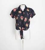 camisa feminina estampada com transparência