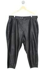 calça de tecido Ashua feminina preta com cinto