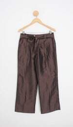 calça de tecido feminina marrom