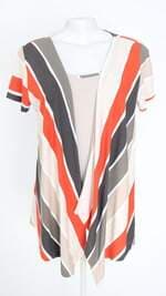 blusa feminina listrada assimetrica