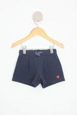 shorts renner kids azul com bordado e cós com elástico